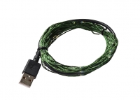 LED USB Garland Soft String, 100pcs, IP67 Green Cable White (6000K)