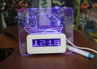 Светодиодные часы с доской для записей LED clock with Message Board превью фото 5