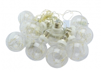 LED Garland Fringe with bulbs, 10 lamps, IP20 Warm White (3000K)